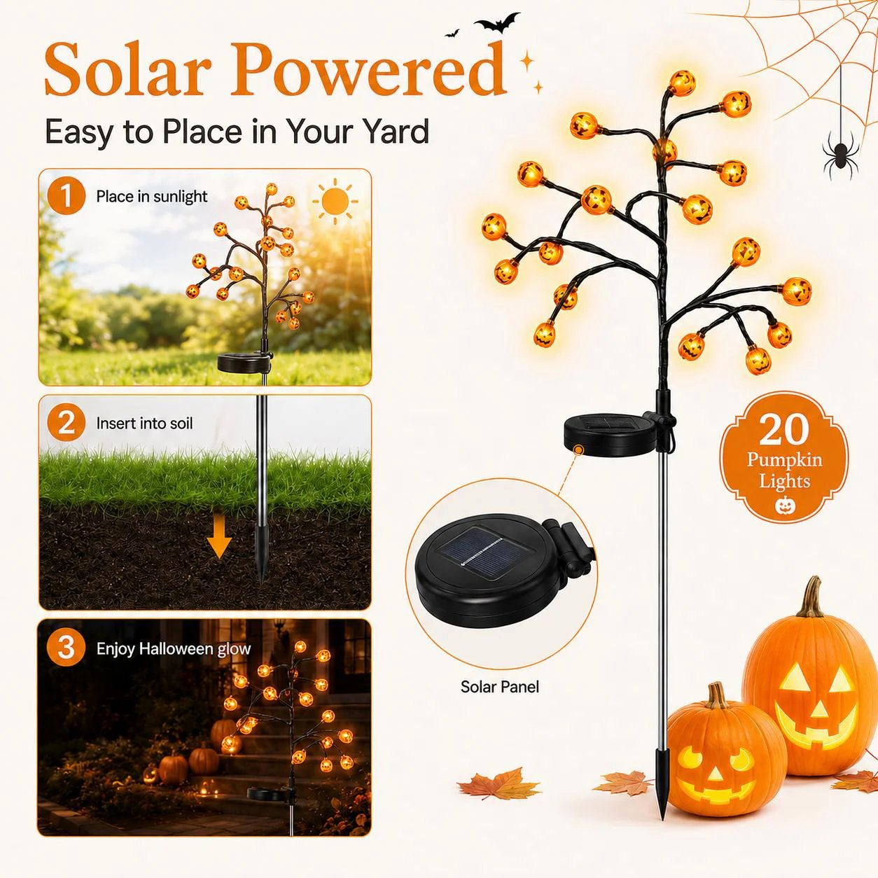 🎃Solar Pumpkin Stake Lights