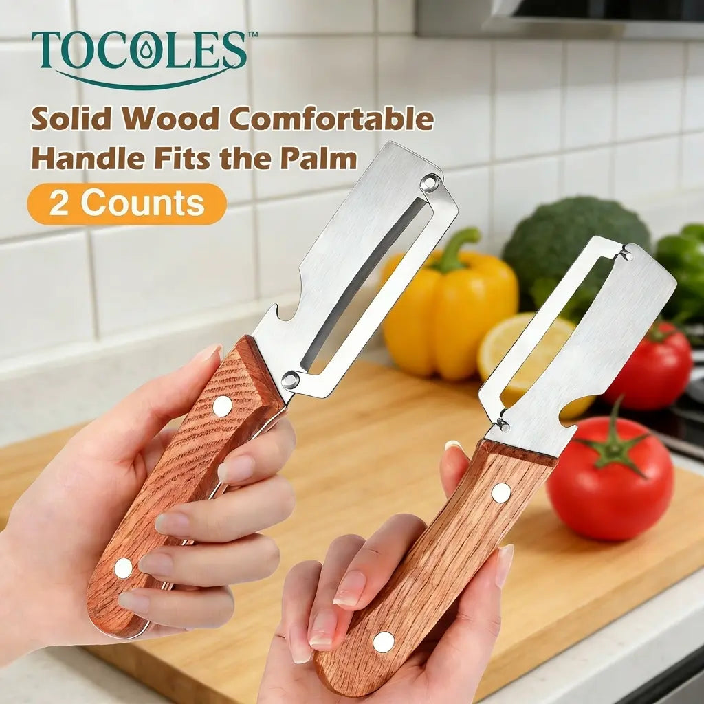 Roselli™  Wooden-Handled Stainless Steel Shredder and Peeler