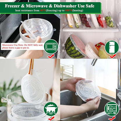 Roselli™ Reusable Silicone Lids — 6 PCS Stretch Bowl & Pot Covers
