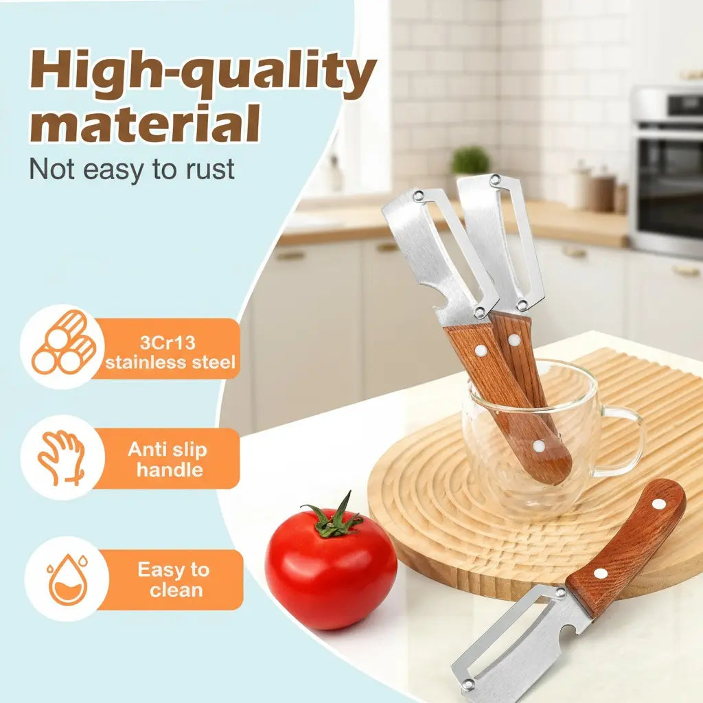 Roselli™  Wooden-Handled Stainless Steel Shredder and Peeler⭐
