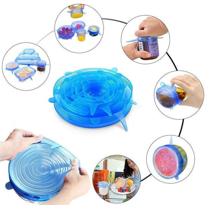 Roselli™ Reusable Silicone Lids — 6 PCS Stretch Bowl & Pot Covers