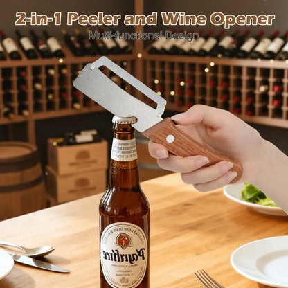 Roselli™  Wooden-Handled Stainless Steel Shredder and Peeler⭐