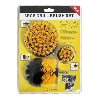 Diamond Shine Drill Brush Set – 3-Pack Medium Bristle Power Scrubber Attachments for All-Purpose Cleaning