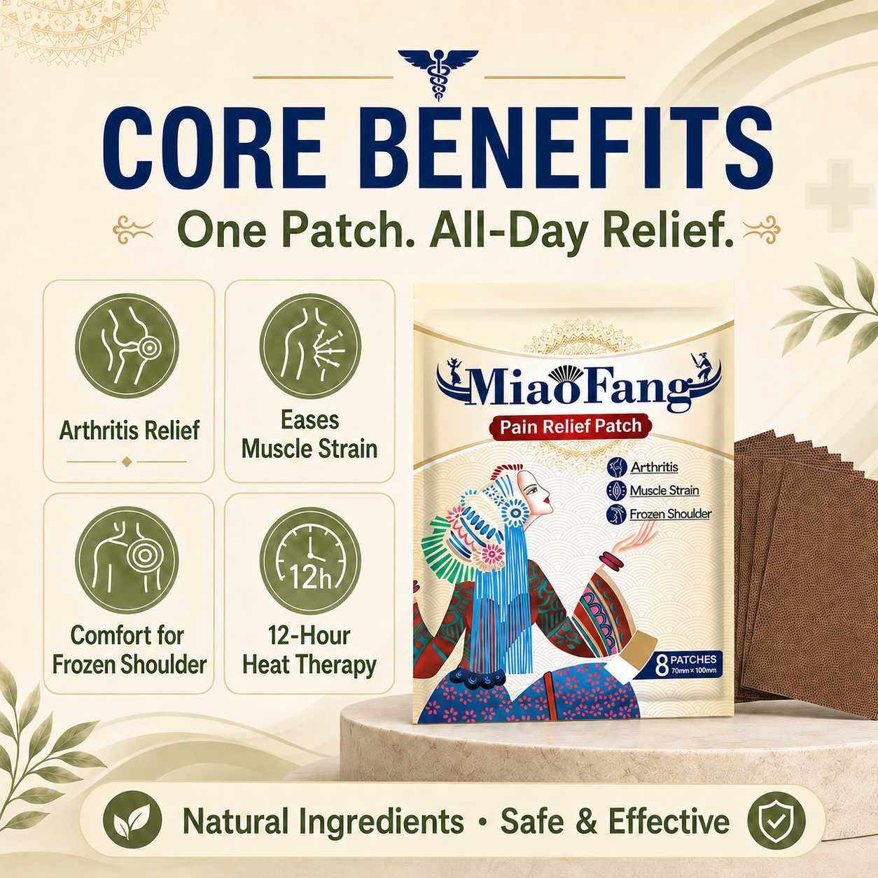🌿 Pain Relief Patch — 12 Hours of Penetrating Heat That Works Deep (offer)