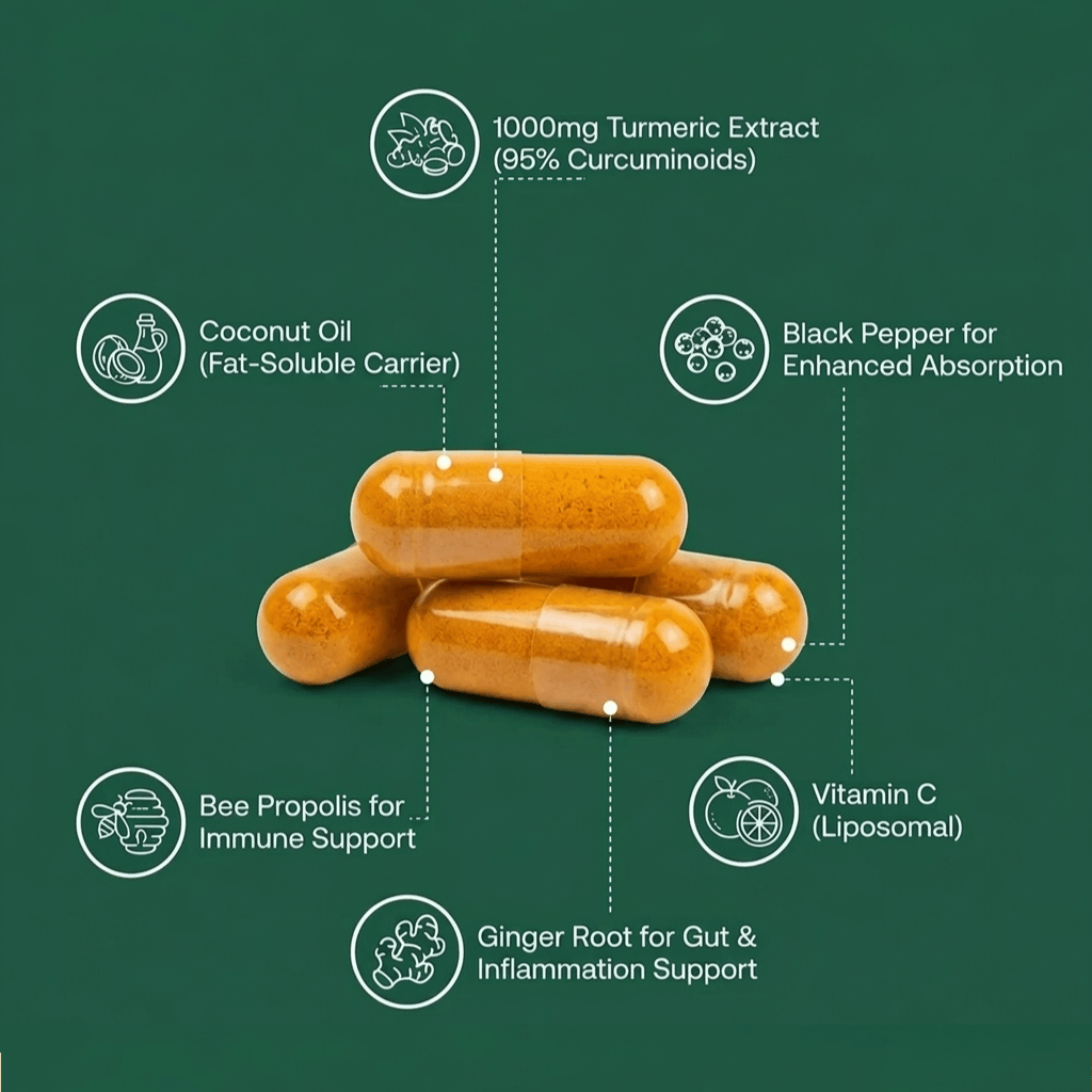 Pure Curcumin Turmeric Capsules (1,000mg)