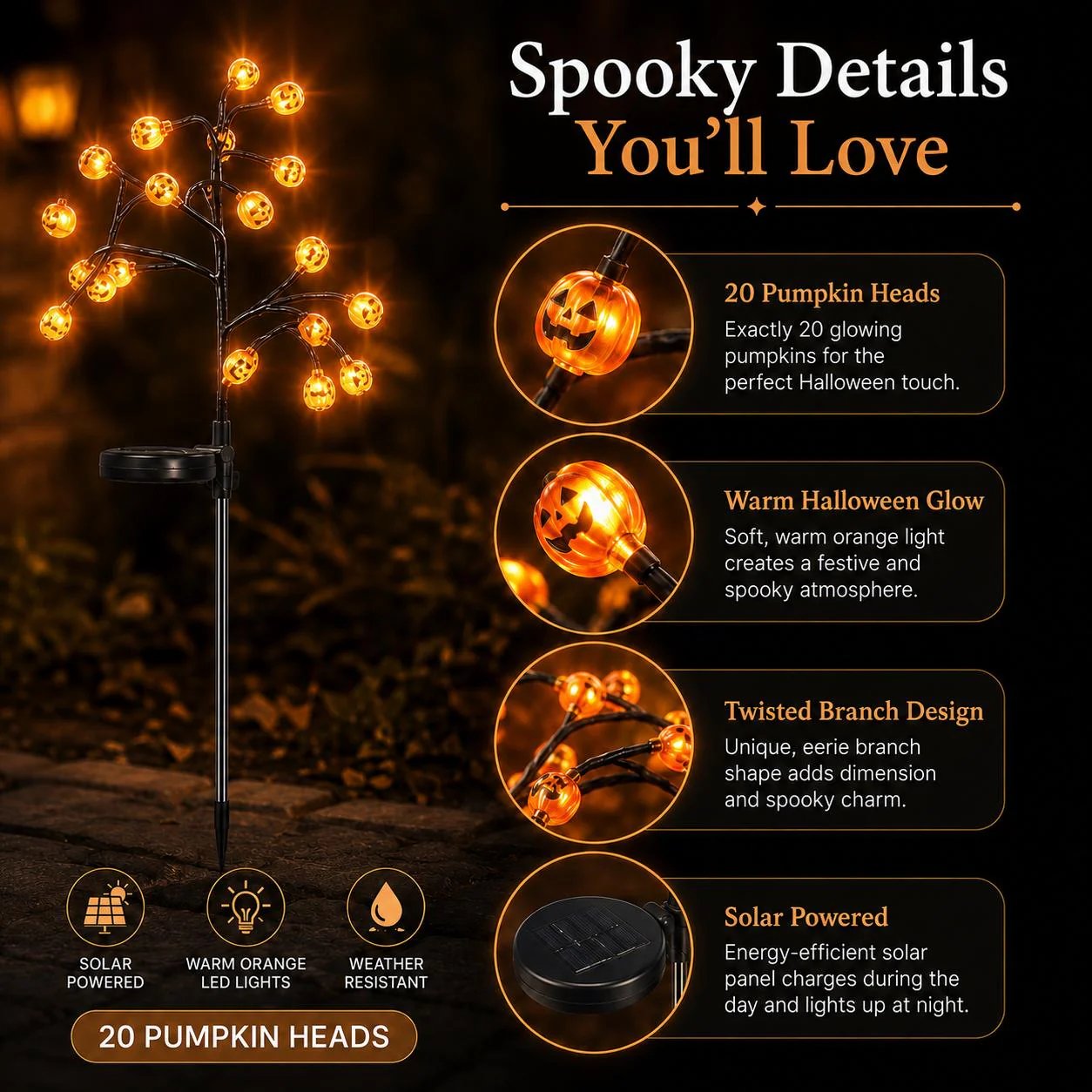 🎃Solar Pumpkin Stake Lights